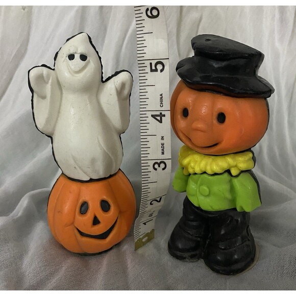 Vtg Wizard Halloween Decorative Wax  80s Ghost Pumpkin Head Scarecrow Man READ - Picture 7 of 7